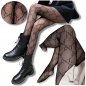 Rajstopy - RAJSTOPY KABARETKI GG SIATKA RAJSTOPKI DAMSKIE LITERKI WZORY MAŁE OCZKA - miniaturka - grafika 1