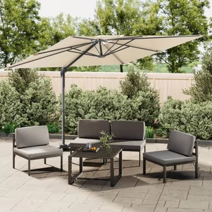 vidaXL Wiszący parasol z podwójną czaszą, piaskowy, 400x300 cm - Parasole ogrodowe - miniaturka - grafika 1