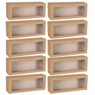 Zestawy upominkowe - Prostokątne pudełko fasonowe z okienkiem, pudełko prezentowe 40x15x10 cm x10 - miniaturka - grafika 1
