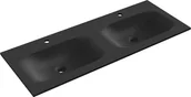 Umywalki - Mexen Vela umywalka wpuszczana w blat podwójna 121 x 46,5 cm, czarna mat - 25231271D - miniaturka - grafika 1