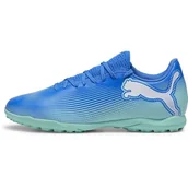 Piłka nożna - PUMA Unisex Future 7 Play Tt buty piłkarskie, Hyperlink Blue Mint PUMA White, 44 EU - miniaturka - grafika 1