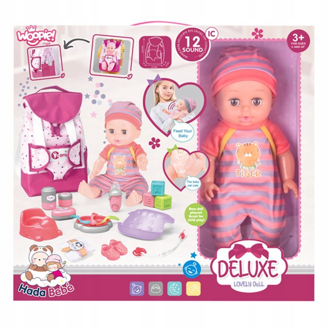 Woopie Royal Zestaw Opiekunka Lalka Bobas z Akcesoriami 19 el. Woopie Royal