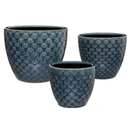 Donice - Doniczki ceramiczne 3 sztuki z orientalnym wzorem None - miniaturka - grafika 1