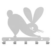 Wieszaki i stojaki - Metalowy wieszak ścienny na ubrania i klucze loft KRÓLIK srebrny - miniaturka - grafika 1