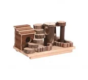 Akcesoria dla gryzoni - PanamaPet Miasteczko dla gryzoni, drewniane, 27x15,5x14cm - miniaturka - grafika 1