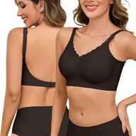 Biustonosze - Biustonosz Bezszwowy bez Pleców Wielokierunkowe Odpinane Ramiączka Czarny S - miniaturka - grafika 1