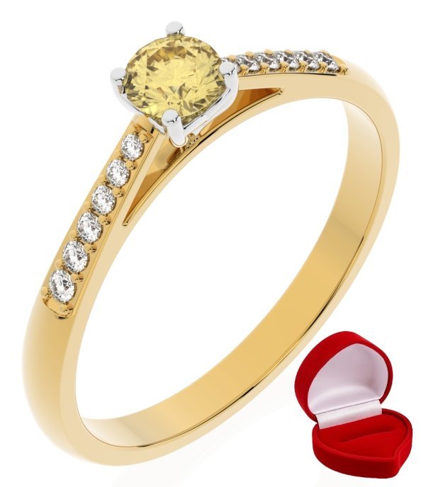 ZŁOTY PIERŚCIONEK ZARĘCZYNOWY 585 14k SZAFIR 0,19 ct + PUDEŁKO R26
