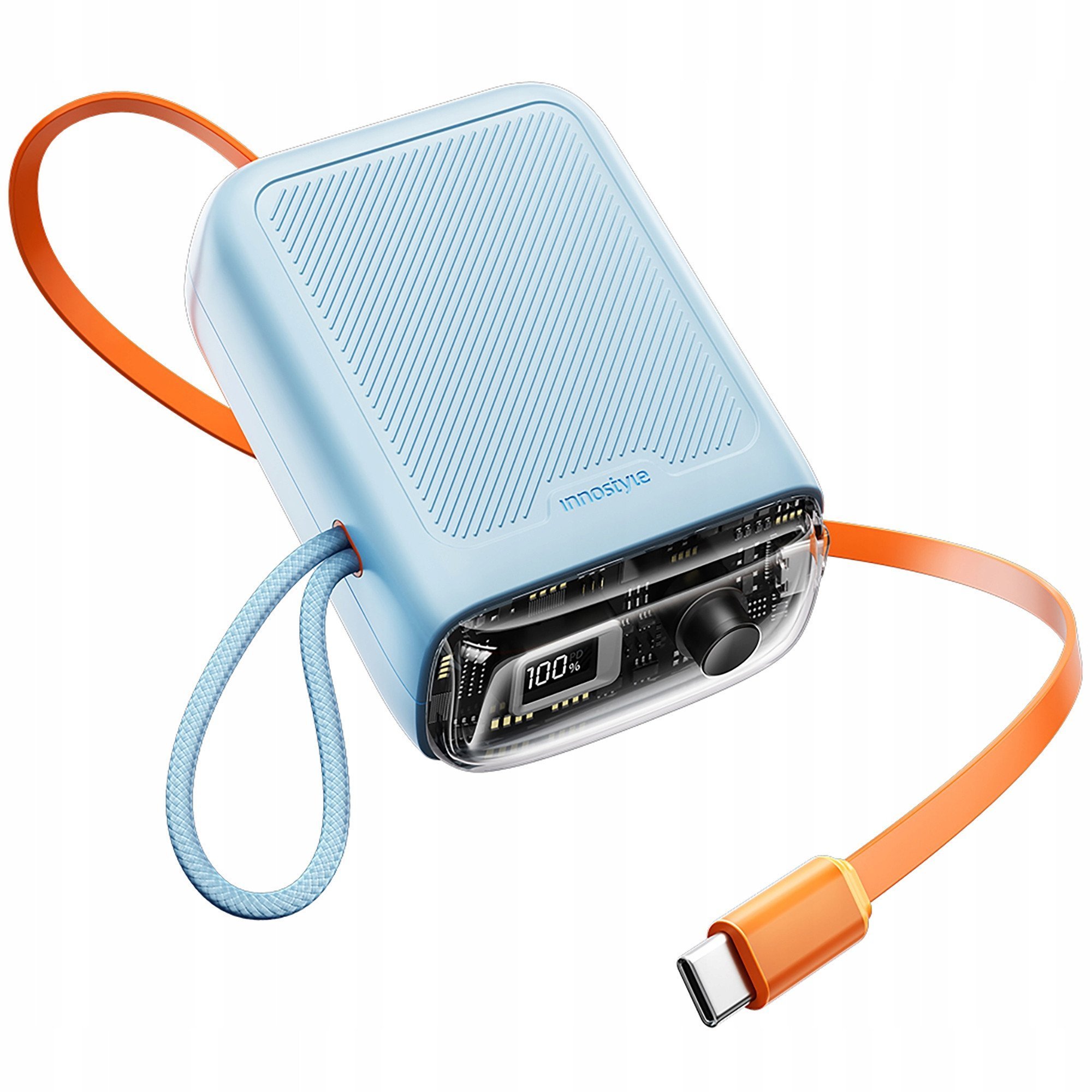 INNOSTYLE MINI POWERBANK 10000MAH 2X USB-C TYP C 33W ROZWIJANY KABEL USB-C
