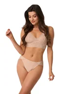 Bielizna nocna - Klasyczne figi damskie z koronką kod 202 beżowe  S - miniaturka - grafika 1