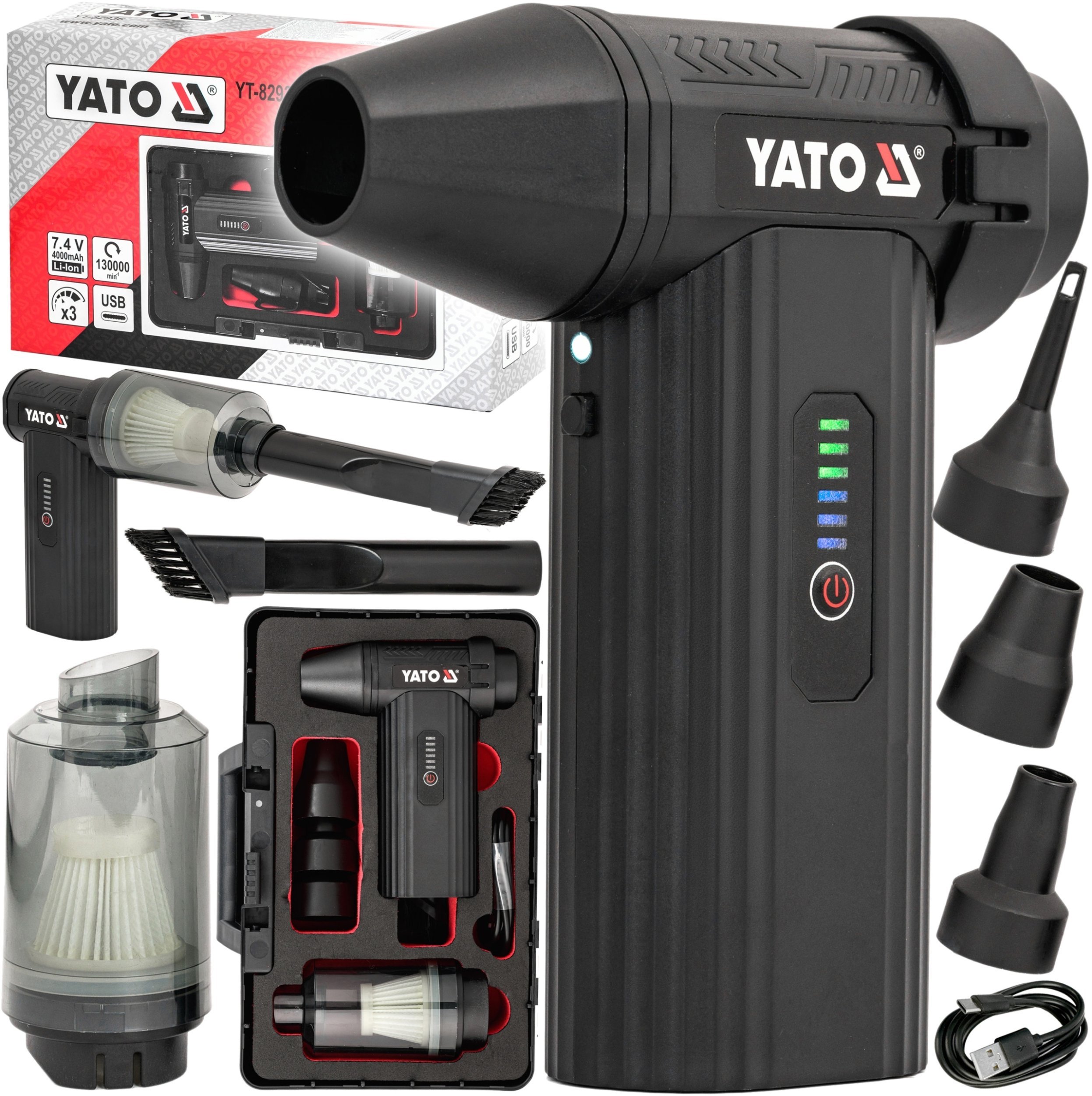 YATO DMUCHAWA MINI TURBO / ODKURZACZ Z AKCESORIAMI