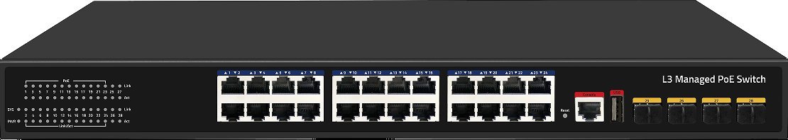 Switch Cudy CUDY GS5024PS4-400W 24-Port Layer 3 Managed Gigabit PoE+ Switch with 4 10G SFP Slots, 400W
