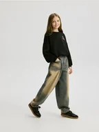 Spodnie i spodenki dla dziewczynek - Reserved - Jeansy Skater - granatowy - miniaturka - grafika 1