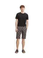 Spodenki damskie - TOM TAILOR Męskie Szorty bermudy regular slim chinosy 1031447, 29706 - Black Big Palm Design, 34 - miniaturka - grafika 1