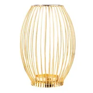 Świeczniki - Świecznik metalowy szprosowy 16 x 16 x 22 cm złoty - miniaturka - grafika 1