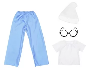 ZESTAW SMERF WAŻNIAK BIAŁO-BŁĘKITNY 116-128 4el - Stroje karnawałowe - miniaturka - grafika 1