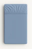 Prześcieradła dla dzieci - Prześcieradło bawełniane z gumką do łóżeczka 120x60 cm - brudny niebieski - miniaturka - grafika 1