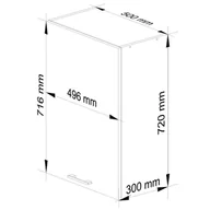 Meble kuchenne - WISZĄCA SZAFKA KUCHENNA OLIWIA W 50cm BIAŁA-GRAFIT POŁYSK H720 - miniaturka - grafika 1