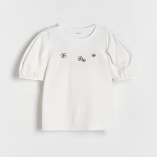 Reserved - Bluzka z aplikacją - Kremowy - Koszulki dla dziewczynek - miniaturka - grafika 1