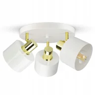 Lampy sufitowe - Lampa Sufitowa Żyrandol Plafon Biała Złota Classic Spot EG3 Led E27 - miniaturka - grafika 1