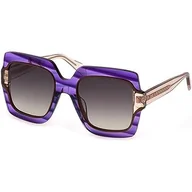 Okulary przeciwsłoneczne - Just Cavalli Okulary damskie, Shiny Striped Violet, 53 - miniaturka - grafika 1