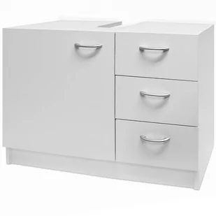 Szafka Łazienkowa pod Umywalkę Biała 3 szuflady 63x54x30cm - Szafki łazienkowe - miniaturka - grafika 1
