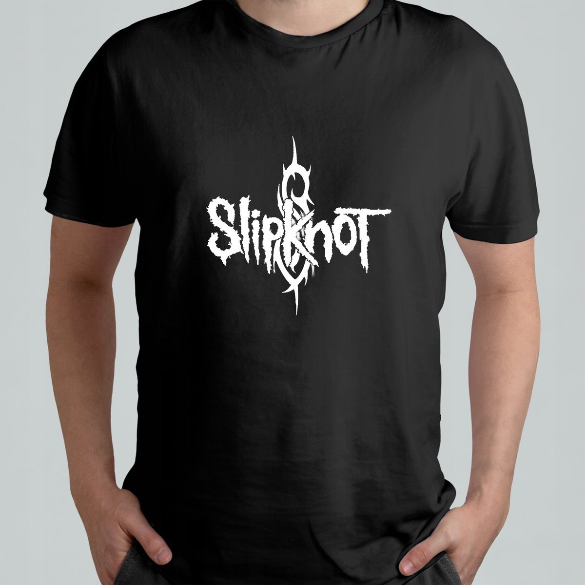Koszulka Z Nadrukiem T-shirt Zespół Slipknot Metal Napis r. L