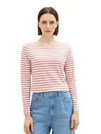 Koszule damskie - Damska koszula z długimi rękawami w paski TOM TAILOR, 34055-różowo-biały pasek, M - miniaturka - grafika 1
