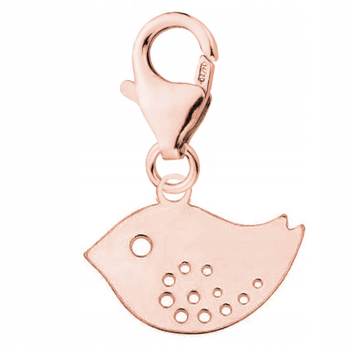 Zawieszka Pozłacana Blaszka z Ptakiem Bird Ptak Karabińczyk SREBRO 925