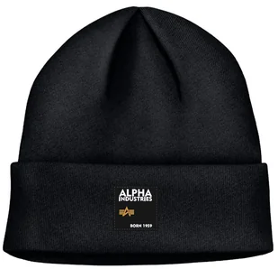 Czapka zimowa ALPHA INDUSTRIES LABEL czarna 118934 03 - Czapki damskie - miniaturka - grafika 1