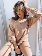 Bluzy damskie - Bluza damska CALIFORNIA DREAM beżowa Dstreet BY1194-L - miniaturka - grafika 1