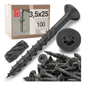 Wkręty - Wkręty ciesielskie czarne stożkowe 3,5x25mm 100szt. - miniaturka - grafika 1