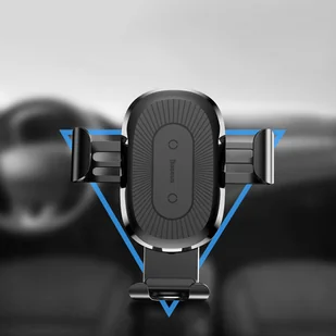 Baseus Wireless Charger Gravity uchwyt samochodowy na kratkę wentylacyjną + bezprzewodowa ładowarka Qi srebrny (WXYL-0S) - Ładowarki do telefonów - miniaturka - grafika 4