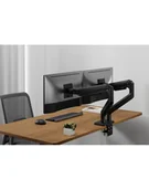 Uchwyty do monitorów - digitus Uchwyt biurkowy podwójny z zaciskiem i sprężyną mechaniczną 2x LCD max. 45' 2x 20kg, VESA: 75x75, 100x100 DA-90474 - miniaturka - grafika 1
