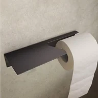 Stojaki i wieszaki na papier toaletowy - Samoprzylepny uchwyt na papier toaletowy montowany na ścianie, nie wymaga wiercenia, wielofunkcyjny, matowy czarny, 28 x 12,5 x 3,5 cm - miniaturka - grafika 1