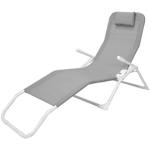 Ambiance Leżak GRAWITACYJNY ogrodowy plażowy składany szary leżanka 158x59 cm 339108 - Pozostałe meble ogrodowe - miniaturka - grafika 1