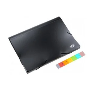 Hasta Teczka z gumką Pp A4/10mm/13przegr czarny Fol - Artykuły biurowe - miniaturka - grafika 2