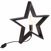 Ozdoby bożonarodzeniowe - Lampa stołowa gwiazda drewniana czarna 36,5x5,5x34,5 cm kod: O-839344 - miniaturka - grafika 1