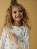 Bluzki dla dziewczynek - Reserved - Koszulka z haftowanym wzorem - złamana biel - miniaturka - grafika 1