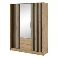 Szafy - Szafa dwudrzwiowa NELLY 3D Dąb artisan z lustrem - miniaturka - grafika 1