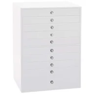 Zestawy biżuterii dla kobiet - vidaXL Pudełko na biżuterię 10-warstwowe z uchwytami na zegarki Białe - miniaturka - grafika 1