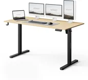 Biurka gamingowe - Biurko SENSE7 NOJO LIGHT Jasnobrązowo-Czarne 140 cmx70 cm - miniaturka - grafika 1