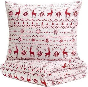 HOMLA Pościel FROSTY flanelowa w czerwone renifery 220x200 + 2*70x80 cm - Pościel - miniaturka - grafika 1