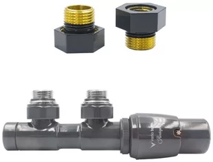 Varioterm Zawór termostatyczny TWINS ze złączką PEX/CU /GZ1/2 - grafit błyszczący instalacja 1/2 - GZ1/2 prawa TSGS0207CFK/P(GZ1/2) - Zawory i kraniki - miniaturka - grafika 1