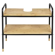 Szafki łazienkowe - Czarno-naturalna bambusowa szafka pod umywalkę 70x60 cm Loft – Wenko - miniaturka - grafika 1