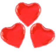 Balony i akcesoria - Balony Foliowe Serce Czerwone Zestaw 23Cm 3Szt - miniaturka - grafika 1
