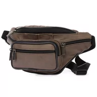 Nerki - Brązowa Nerka saszetka skórzana pojemna Beltimore I54 brązowy, beżowy - miniaturka - grafika 1