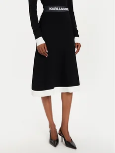 KARL LAGERFELD Spódnica trapezowa 245W1230 Czarny Regular Fit - Spódnice - miniaturka - grafika 1