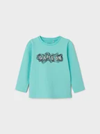 Bluzki damskie - NAME IT Bluzka Buggur 13226400 Turkusowy Regular Fit - miniaturka - grafika 1
