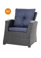 Poduszki ogrodowe - Poduszki na krzesło ogrodowe, granatowe, 52x56x7cm+ 50x56cm.,2szt. - miniaturka - grafika 1