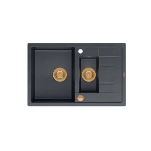 Quadron HB8224U8-G1_P2O Morgan 156 Black diamond (czarny nakrapiany/złoty) - Zlewozmywaki - miniaturka - grafika 1